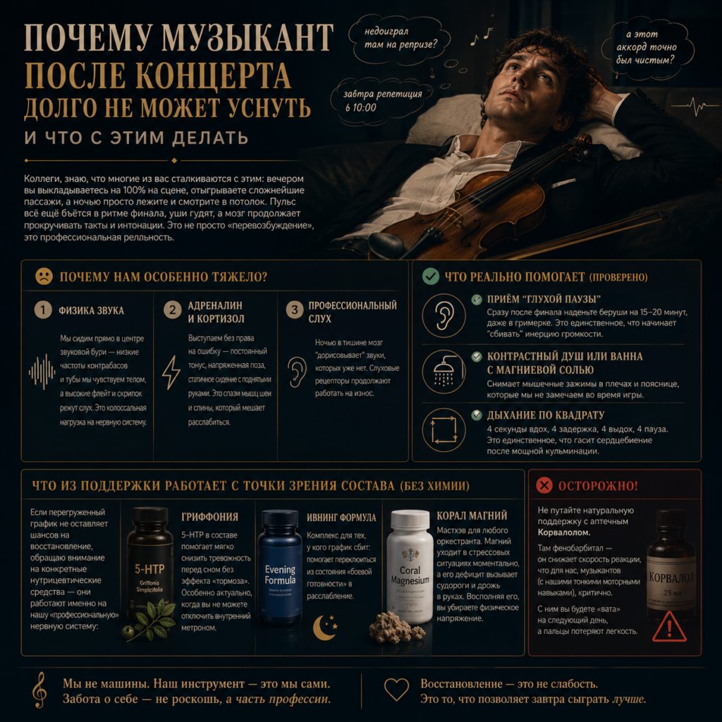 Ночь после фортиссимо: почему оркестранты не спят и как вернуть себе покой?
